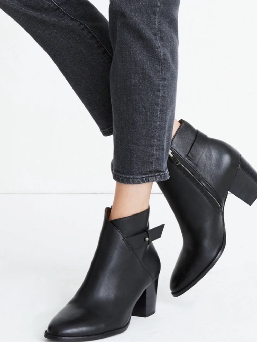 MADEWELL Kelci Heeled Boots Ankle Booties Black 8